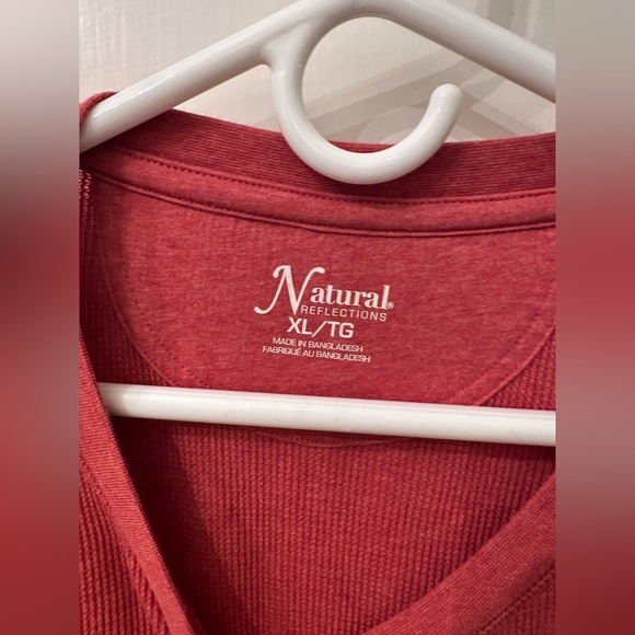 NWT Natural Reflections Long Sleeve Henley Shirt - Picture 2 of 2